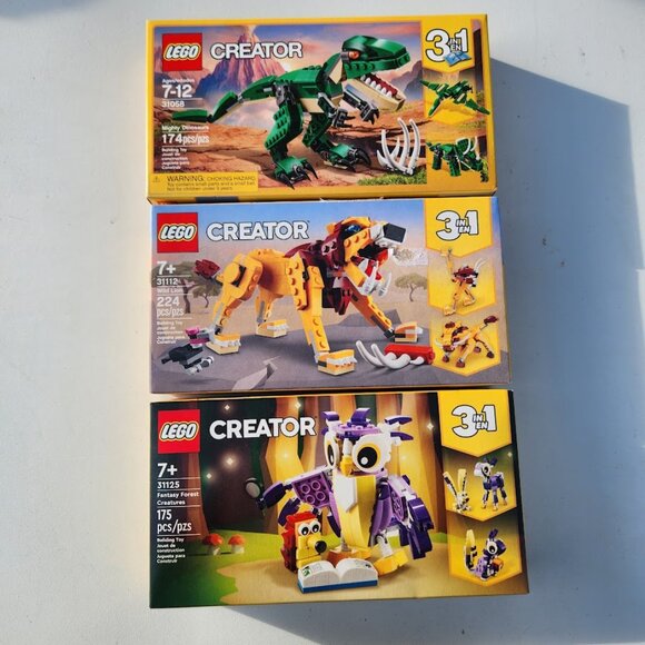 NEW LEGO Creator 3-in-1 BUNDLE Lion Safari Dinosaurs Fantasy Forest Creatures 31 - Picture 12 of 15